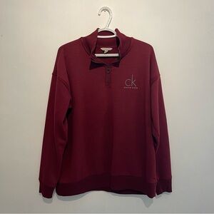 Calvin Klein Burgundy Quarter-Zip Pullover